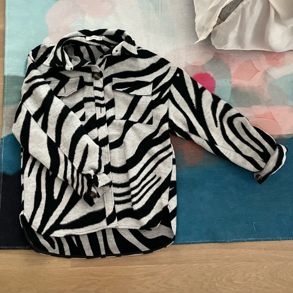 Nasty Gal Zebra Button Up Jacket